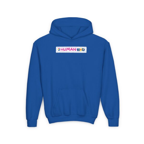 Youth Heavy Blend Hooded Sweatshirt - Label Me Human - Image 3