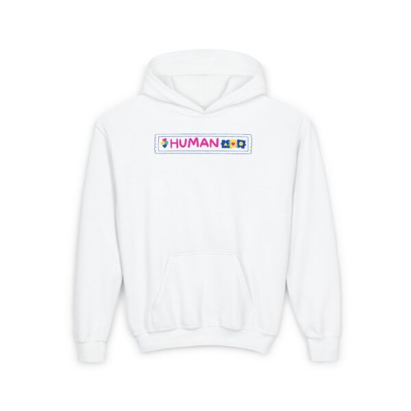 Youth Heavy Blend Hooded Sweatshirt - Label Me Human - Image 7