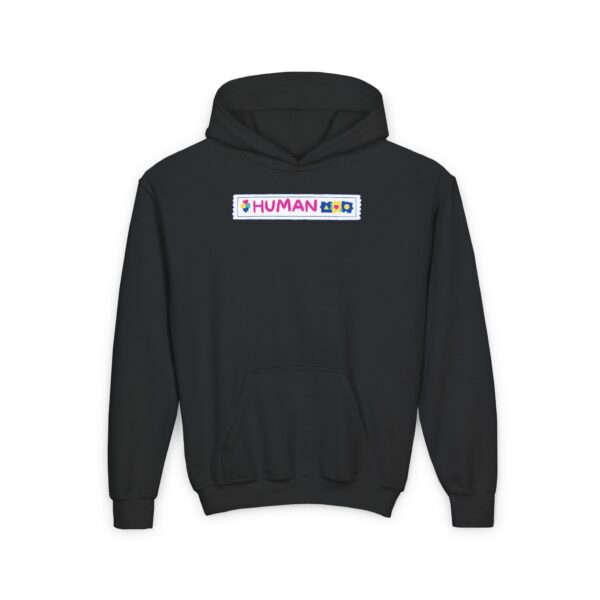 Youth Heavy Blend Hooded Sweatshirt - Label Me Human - Image 5